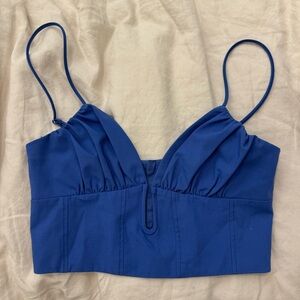 Blue Corset Crop Top